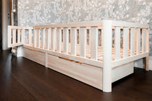 Toddler Bed on Legs (with Doors and Storage)