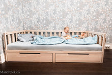 Toddler Bed on Legs (without Front Railing, but with Storage)