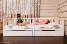 Toddler Bed on Legs (without Front Railing, but with Storage)