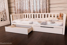 Toddler Bed on Legs (without Front Railing, but with Storage)