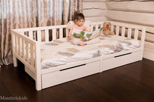 Toddler Bed on Legs (without Front Railing, but with Storage)