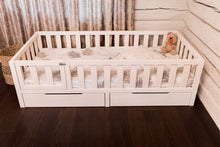Toddler Bed on Legs (with Doors and Storage)