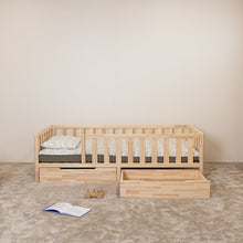 Toddler Bed on Legs (without Doors, but with Storage)