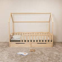 (D) Toddler House Bed on Legs (with Storage)