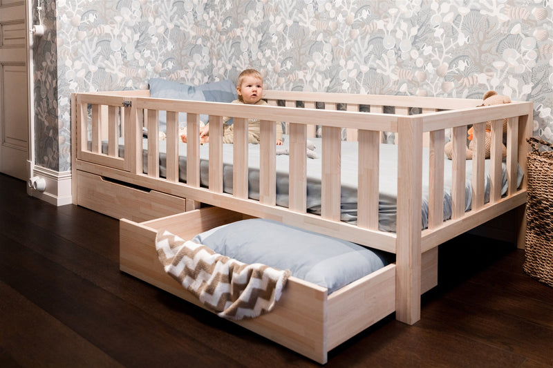 Toddler Bed on Legs (with Doors and Storage)